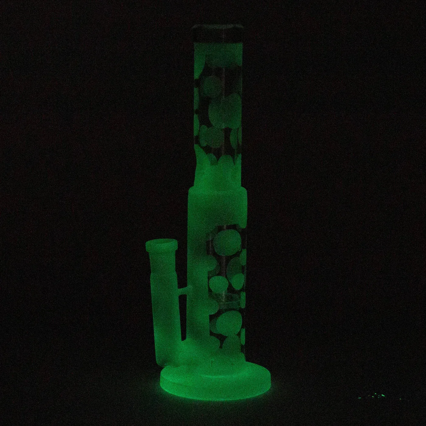 14" Glow In The Dark Straight Tube Bong W/ Honeycomb Diffuser