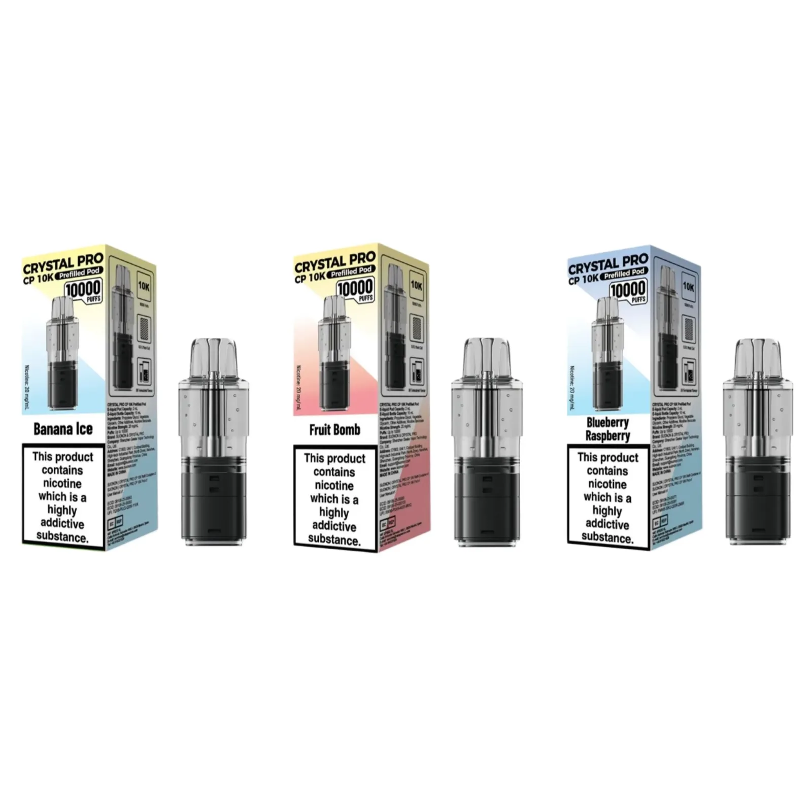 BOX OF 5 | Genuine Crystal Pro CP 10K Pre-filled PODS