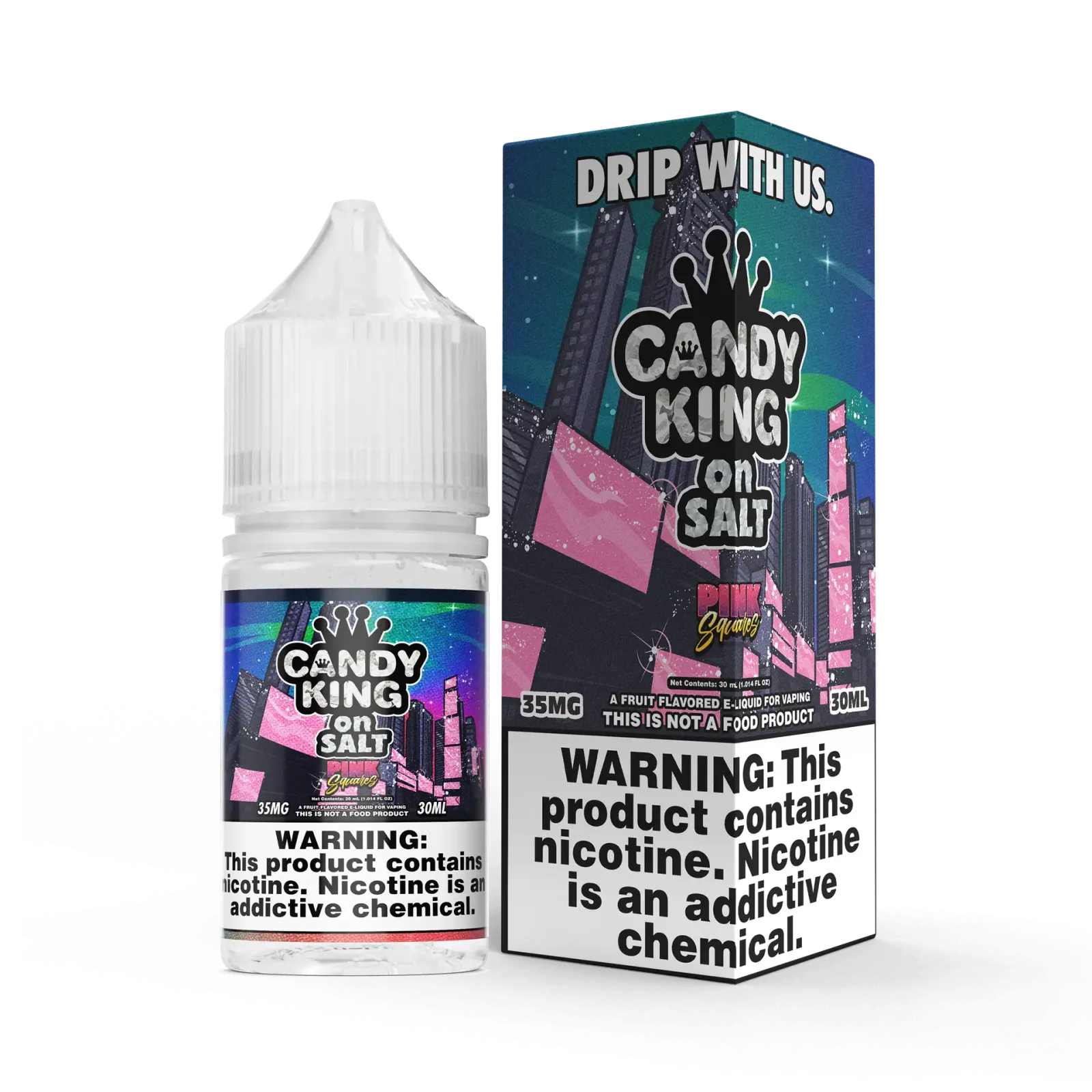 CANDY KING on SALT – Pink Squares – 30ML E-Liquid