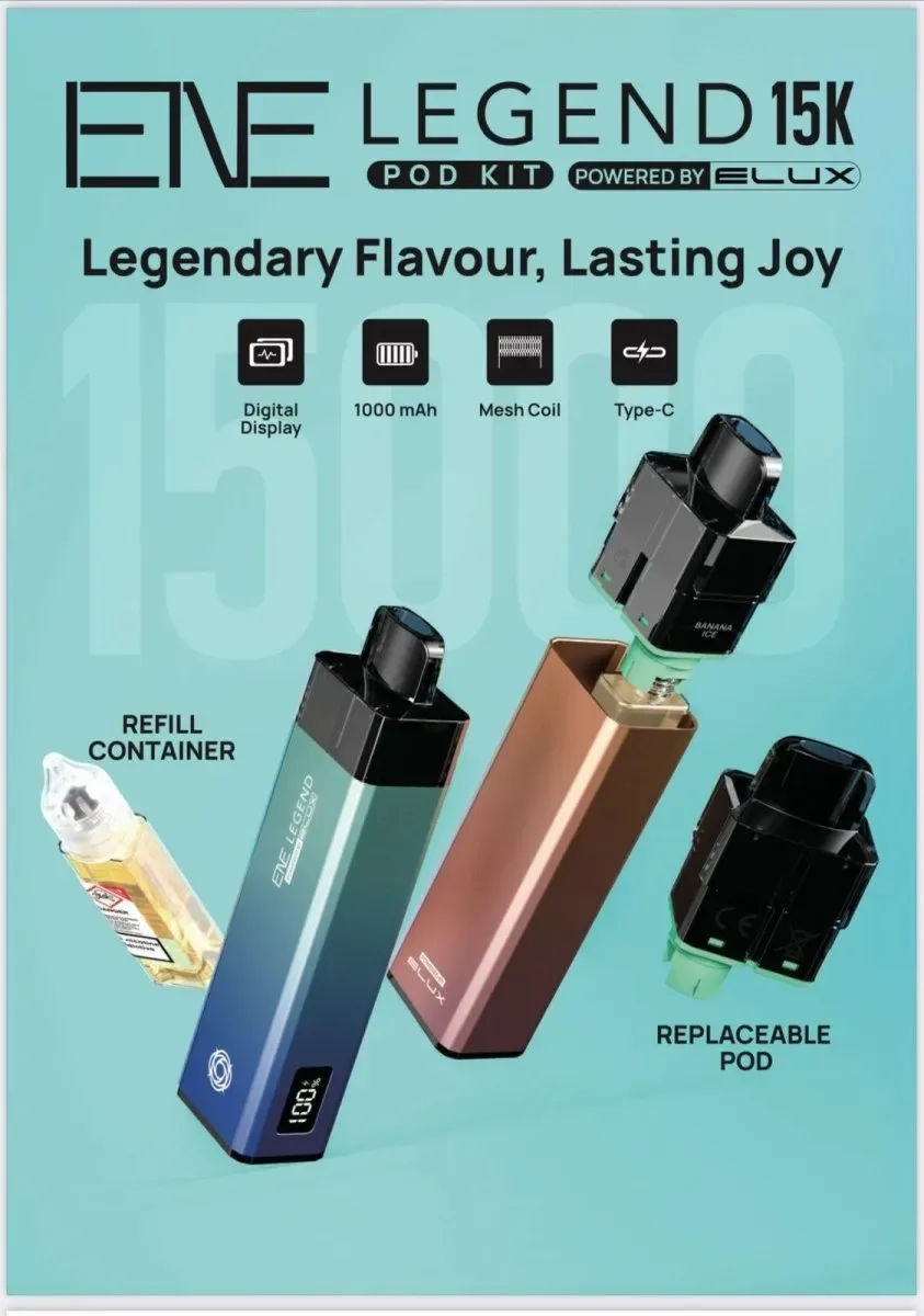 ENE Legend 15K by Elux | Powerful 15K Puff Vape