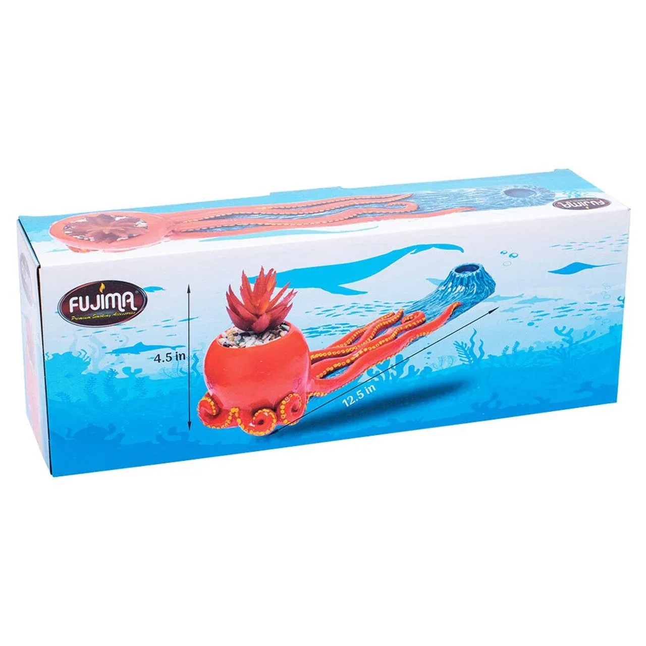 Fujima - 12.5" Octopus Incense Burner with Faux Plant - Image 2