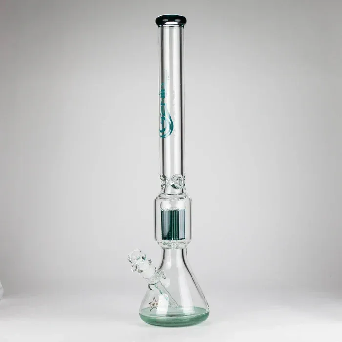 Genie - 17.5" 10-Arm 9mm Coloured Bottom Glass Bong