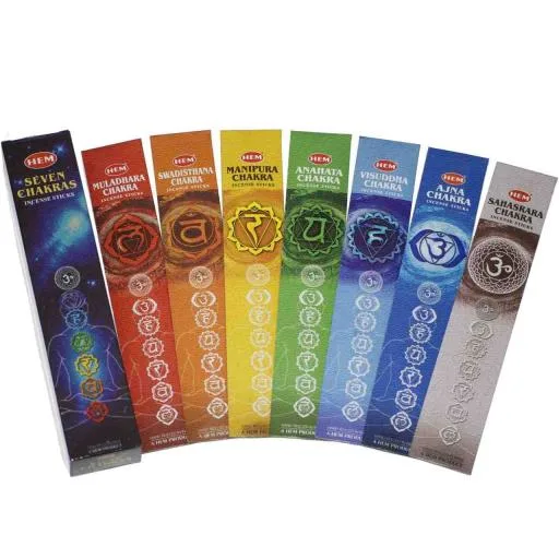 HEM - 7.8" Seven Chakras 7-Pouches Incense Box
