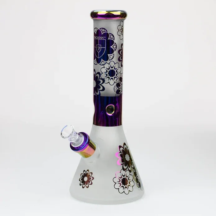 PHOENIX STAR - 12.5" Sandblast & Electroplated Glass Bong
