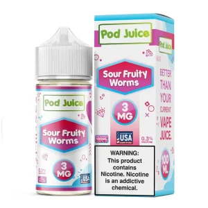 Pod Juice – Sour Fruity Worms – 100ML E-Liquid
