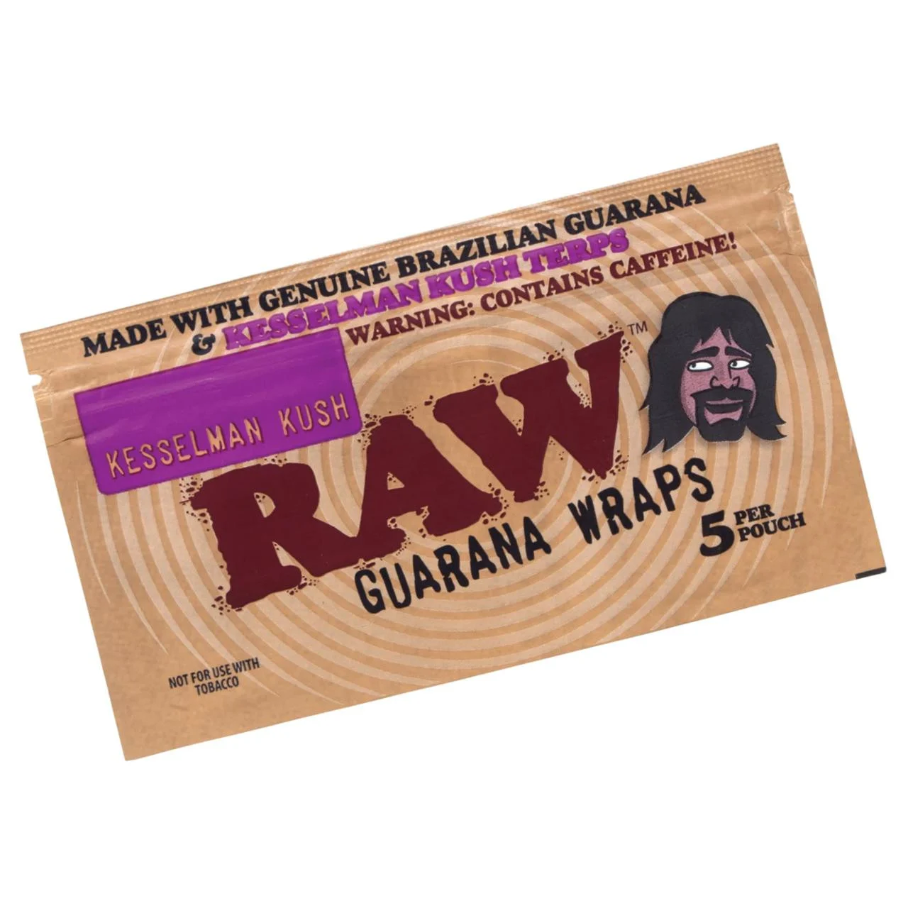 Raw Guarana Caffeine Wraps Pack of 1 | 5 COUNT Kesselman Kush