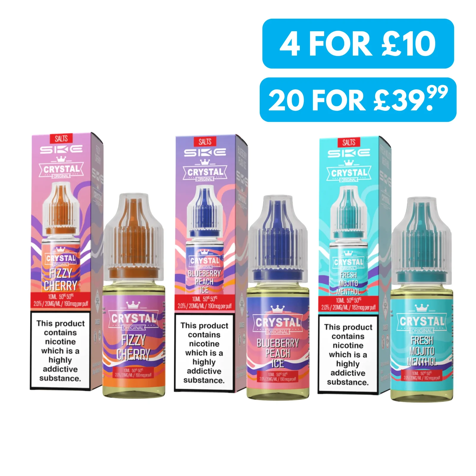 20mg (2%) SKE Crystal 10ml Nic Salts