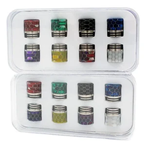 810 Snake Skin *Curved* Metal Base Drip Tips ( Pack of 8 )