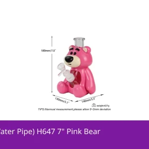 Non branded (Water Pipe) H647 7" Pink Bear