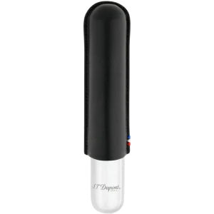 S.T. Dupont 1-Cigar Leather Case – Black & Chrome
