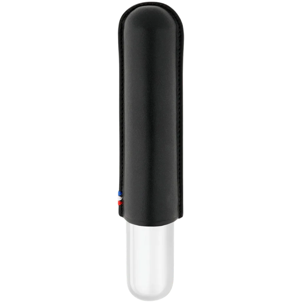 S.T. Dupont 1-Cigar Leather Case – Black & Chrome - Image 2