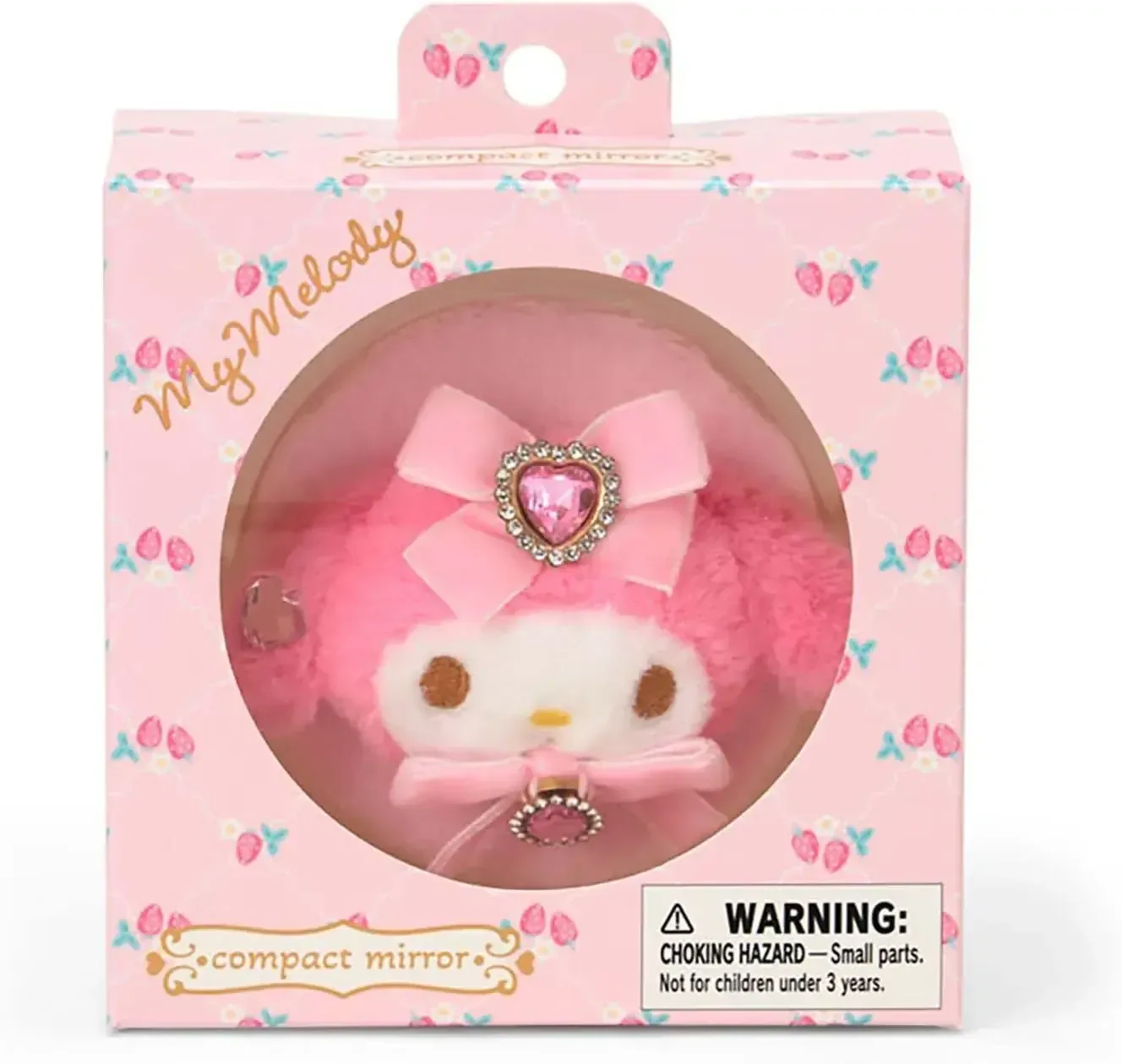 Sanrio Character Double Mirror Compact with Mascot for Kids