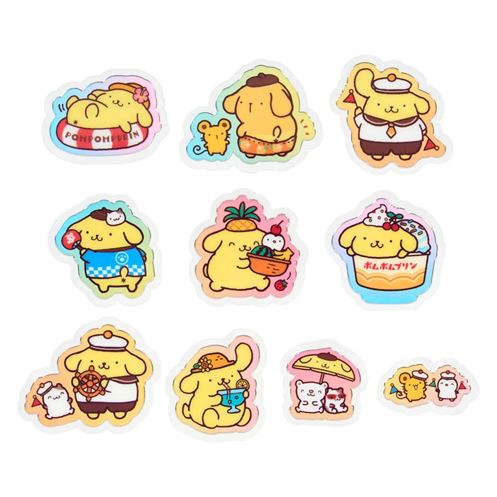 Sanrio Pompompurin Summer Stickers PVC/CPP Case for Ages 3+ - Image 2