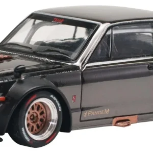 Works 1/64 Skyline GT-R V8 Drift Hakosuka Dark Chrome Diecast Model Car
