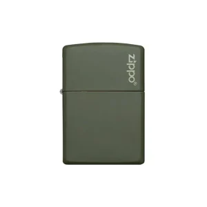 Zippo Lighter - Deep Green Matte Zippo Logo