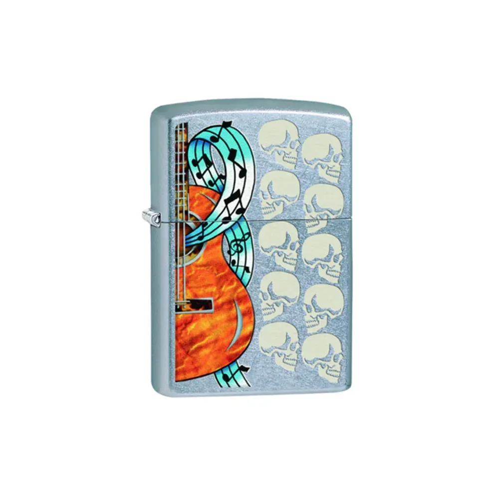 Zippo Lighter - Guitar and Skulls